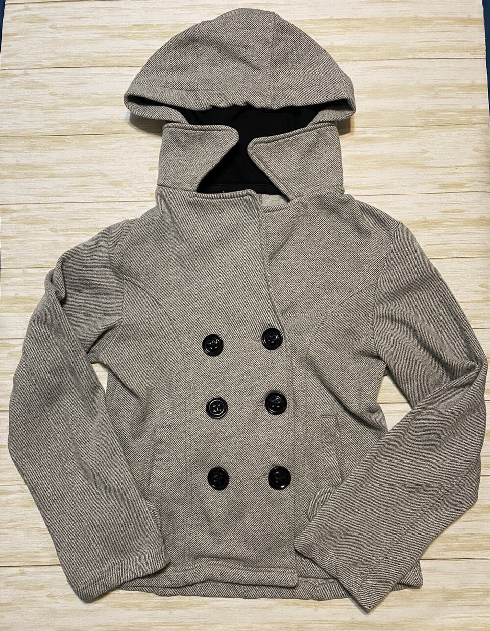 Sebby Hooded Gray Jacket Womens Size S